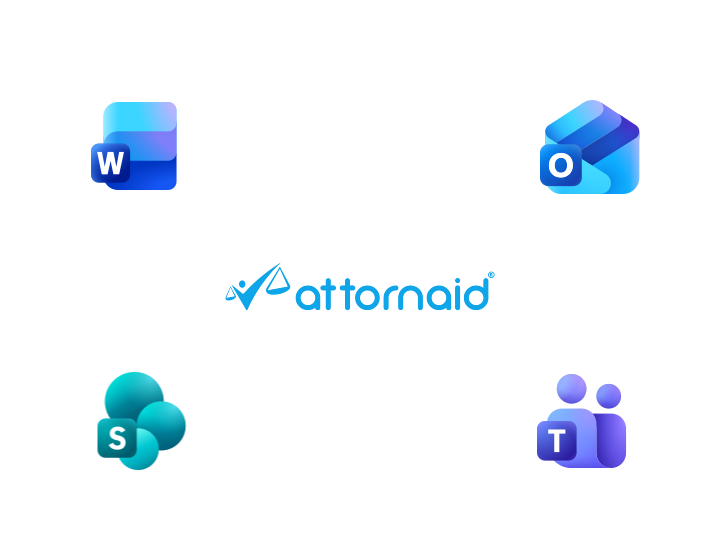 Attornaid add-ins with Microsoft Word, Outlook, SharePoint, and Teams